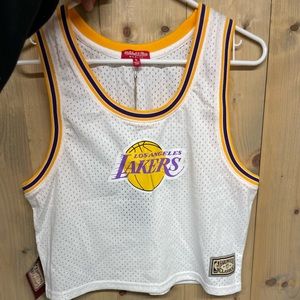 Womens lakers jersey crop top